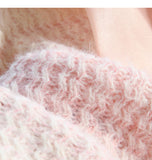 Lace-up Gradient Color Age-Reducing Knitted Sweater HZ1024