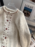 round neck retro knitted cardigan HZ1024