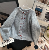round neck retro knitted cardigan HZ1024