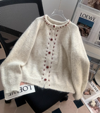 round neck retro knitted cardigan HZ1024