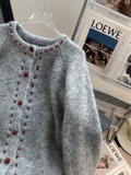 round neck retro knitted cardigan HZ1024