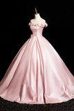 A-Line Off Shoulder Satin Long Prom Dress, Beautiful A-Line Off the Shoulder Party Dress HZ1024