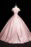 A-Line Off Shoulder Satin Long Prom Dress, Beautiful A-Line Off the Shoulder Party Dress HZ1024