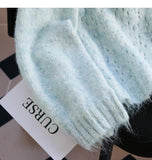 Sequined 3D Flower Knitted Sweater HZ1024