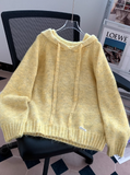 Loose Hooded Pullover Grey Sweater 2025 New Style Knitwear HZ1024