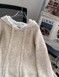 Loose Hooded Pullover Grey Sweater 2025 New Style Knitwear HZ1024