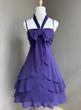 Spaghetti Strap Sheath Birthday Dresses, Purple Homecoming Dresses HZ1024