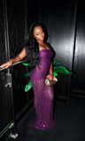 Strapless Sheath Chiffon Long Prom Dresses, Purple Formal Evening Dresses HZ1024