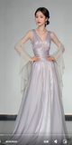 V-neck A-Line Satin Long Prom Dresses,Sleeveless Formal Evening Dresses HZ1024