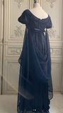 Beateau Empire Dress Chiffon Long Prom Dresses, Navy Blue Formal Evening Dresses HZ1024