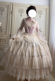 Square Neck Ball Gown Lace Chiffon Short Birthday Dresses Pink Sweet Two-Piece Lolita Dresses HZ1024