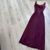 Strap Sheath Long Prom Dresses Vintage Chiffon Grape Formal Dresses Wedding Guest Dresses HZ1024