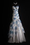 Sweetheart Mermaid Long Prom Dresses Tulle Vintage Evening Dresses HZ1024