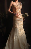 Square Neck Sheath Long Prom Dresses Beaded Taffeta Yellow Evening Dresses HZ1024