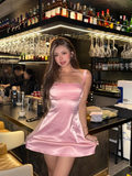 Pink Homecoming Dresses Spaghetti Strap Sheath Short Prom Dresses Cute Birthday Dresses HZ1024