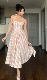 Halter Neck A-line Formal Dresses Floral Birthday Dresses HZ1024
