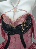 Off-the-shoulder A-Line Long Prom Dress Satin Applique Pink Quinceanera Dresses Sweet 16 Dress HZ1024