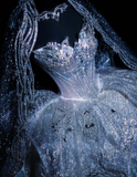 Strapless Ball Gown White Luxury Wedding Dress Elegant Tulle Sequin Sleeveless Bridal Dress HZ1024
