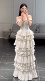 Off-the-shoulder Sheath Luxury Wedding Dresses Elegant Satin Applique Bridal Gowns HZ1024