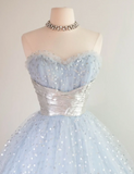 Sweetheart Neck A-Line Tulle Short Prom Dresse Birthday Dresses, Sleeveless Homecoming Dresses HZ1024