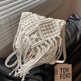 Tassel Woven Shoulder Bag Crossbody Bag HZ1024