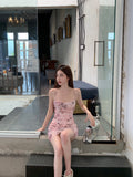 slim backless camisole hip skirt with butterfly print HZ1024