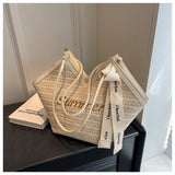 versatile straw shoulder bag tote bag HZ1024