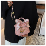 style diamond chain mini square bucket bag HZ1024