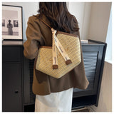versatile straw shoulder bag tote bag HZ1024