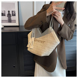 versatile straw shoulder bag tote bag HZ1024