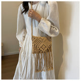 Tassel Woven Shoulder Bag Crossbody Bag HZ1024