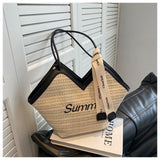 versatile straw shoulder bag tote bag HZ1024