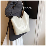 soft leather large capacity shoulder bag commuter tote bag HZ1024