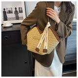 versatile straw shoulder bag tote bag HZ1024