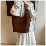 soft leather large capacity shoulder bag commuter tote bag HZ1024