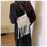 Tassel Woven Shoulder Bag Crossbody Bag HZ1024