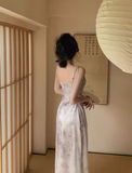 lace-up suspenders sexy slim dress for women summer exposed waist hollow design skirt HZ1024