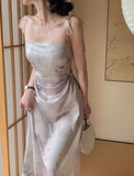 lace-up suspenders sexy slim dress for women summer exposed waist hollow design skirt HZ1024