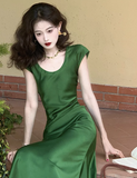 exquisite waist satin slim fishtail temperament long skirt HZ1024