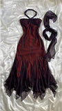 Blue Chiffon Long Prom Dresses Elegant Beaded Party Dresses HZ1024