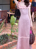 Satin Square Neck Ruffle Sleeveless Dress HZ1024