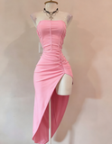 Burgundy Strapless Party Dress Bodycon Satin Short Evening Gowns Sexy Birthday Dresses HZ1024