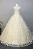 Halter Neckline Tulle Floor Length Prom Dress, off-white A-Line Evening Formal Dress HZ1024